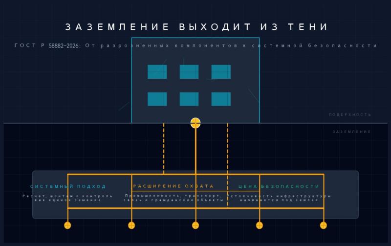 Заземление выходит из тени: что меняет ГОСТ Р 58882-2026 для промышленности и строительства