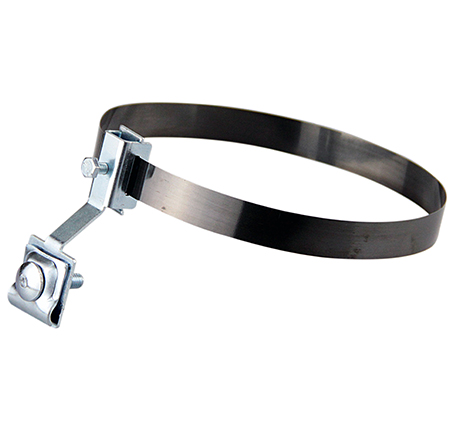 Держатель молниепроводника на трубе и элементах конструкций зданий d=0-160 мм,нержавеющая сталь полоса, держатель оцинкованная сталь