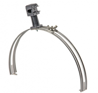 Держатель молниепроводника d=6-8мм на коньке регулируемый с пластиковым фиксатором,оцинкованная сталь