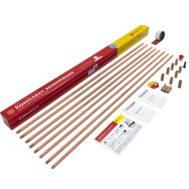 Комплект заземления омеднённый(16мм),12м + насадка SDX MAX