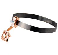 Держатель молниепроводника на трубе универсальный d=0-200 мм,нержавеющая сталь полоса, держатель медь